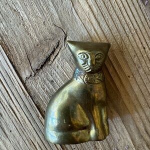 Vintage cat brass figurine